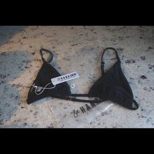 Lahana Swim, AMARA TOP / MATTE BLACK, Medium